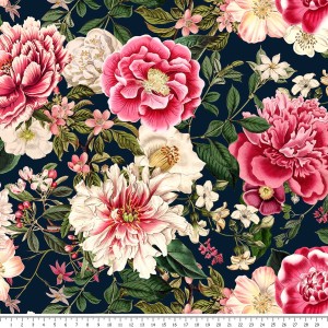 Dzianina jersey - piwonie