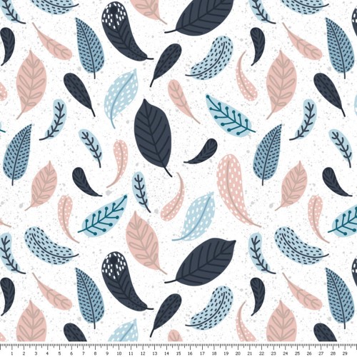 Tkanina wodoodporna - pastelowe piórka - podgląd