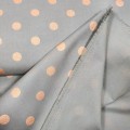 Tkanina bawełna 100% - złote kropki na ciemno szarym tle - lewa strona