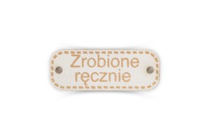 Przywieszka z ekoskóry - Zrobione ręcznie (biała)