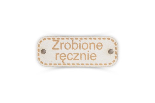 Przywieszka z ekoskóry - Zrobione ręcznie (biała)