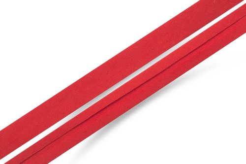 Lamówka bawełniana 16mm - czerwona - przód i tył