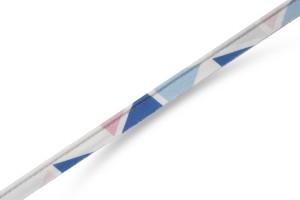Wypustka bawełniana 2mm - wzór różowo-niebieskie trójkąty