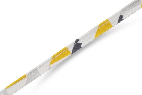 Wypustka bawełniana 2mm - wzór szaro-żółte trójkąty