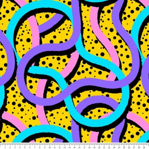 Dzianina jersey - retro na żółtym tle