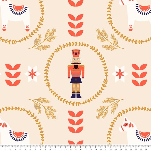 Dresówka - wzór świąteczny dziadek do orzechów - podgląd