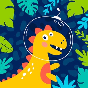 Panel welurowy - poduszka 48x48 - dino 04