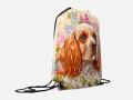 Panel wodoodporny 40x50 - cocker spaniel w kwiatach - przykład użycia