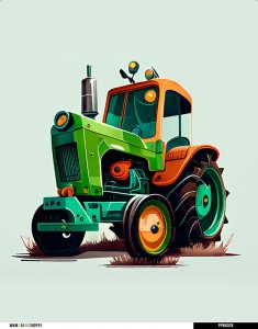 Panel wodoodporny 40x50 -  Traktor zielono-pomarańczowy