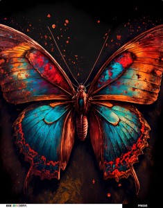 Panel wodoodporny 40x50 - Motyl na ciemnym tle