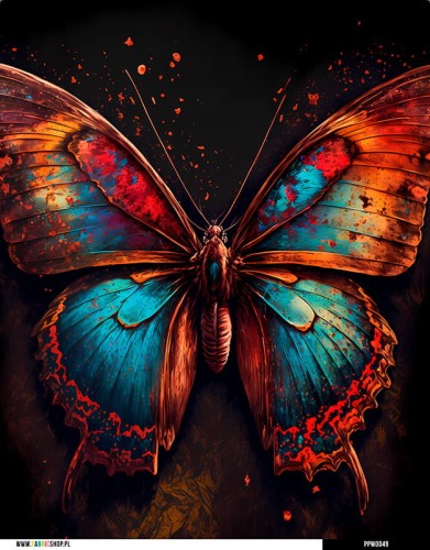 Panel wodoodporny 40x50 - Motyl na ciemnym tle