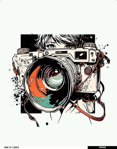 Panel wodoodporny 40x50 - Aparat fotograficzny w stylu manga