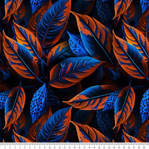 Lycra - kakaowiec pomarańczowo - niebieski