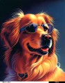 Panel wodoodporny 40x50 - Retro Golden Retriever