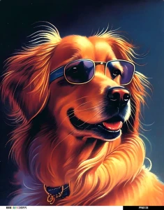 Panel wodoodporny 40x50 - Retro Golden Retriever