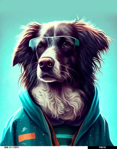 Panel wodoodporny 40x50 - Pies w kurtce