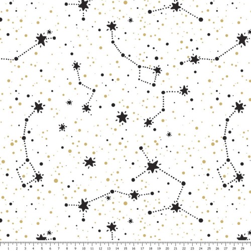 Tkanina bawełniana - gwiazdozbiory - podgląd