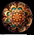 Panel welurowy - poduszka 48x48 - Złota mandala
