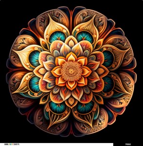 Panel welurowy - poduszka 48x48 - Złota mandala