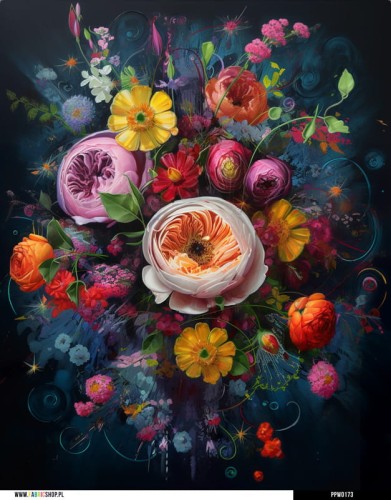 Panel wodoodporny 40x50 - bukiet kwiatów