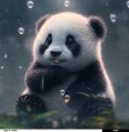 Panel welurowy - poduszka 48x48 - Baby panda