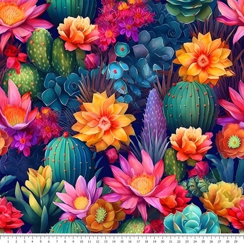 Dresówka - kolorowe kaktusy