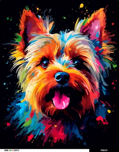 Panel wodoodporny 40x50 -  kolorowy Yorkshire Terrier