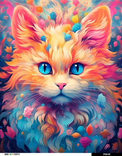 Panel wodoodporny 40x50 - magiczny kot - podgląd