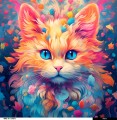 Panel welurowy - poduszka 48x48 - magiczny kot