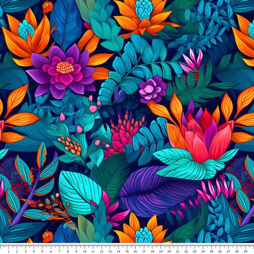 Dzianina jersey - tropikalny ogród