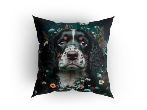 Panel welurowy - poduszka 48x48 - Ciemny Cocker Spaniel
