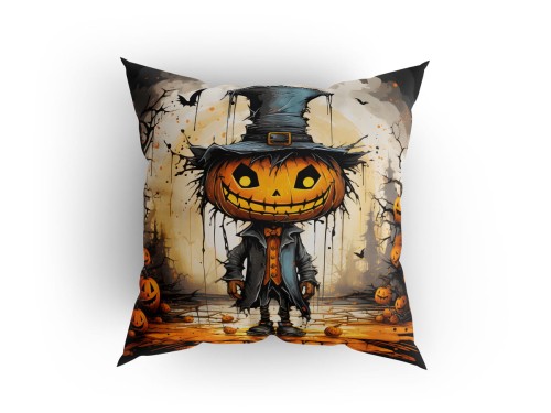 Panel welurowy - poduszka 48x48 - halloweenowy strach na wróble
