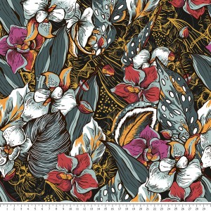 Tkanina bawełniana - storczyki