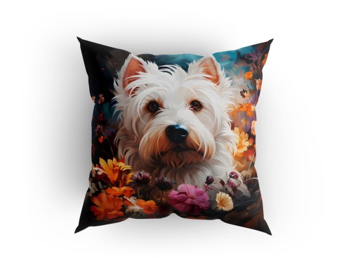 Panel welurowy - poduszka 48x48 - West white terrier