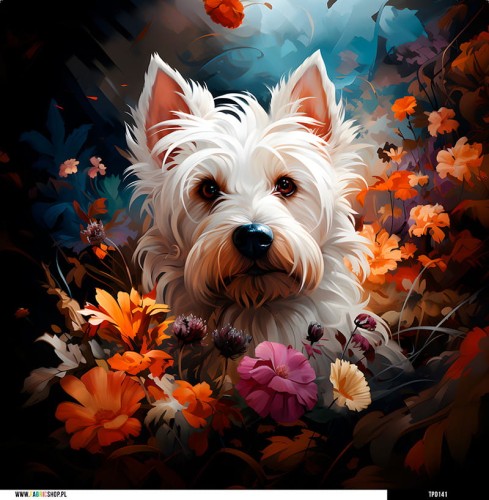 Panel welurowy - poduszka 48x48 - West white terrier