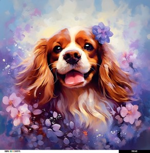 Panel welurowy - poduszka 48x48 - Cavalier spaniel