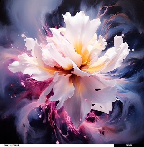 Panel welurowy - poduszka 48x48 - abstrakcyjna lilia 1