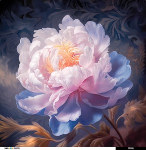 Panel welurowy - poduszka 48x48 - jasna piwonia 2