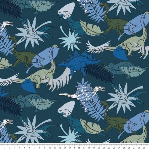 Dresówka - dinozaury niebiesko-zielone