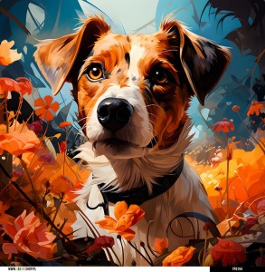 Panel welurowy - poduszka 48x48 - Jack Russell terrier 01