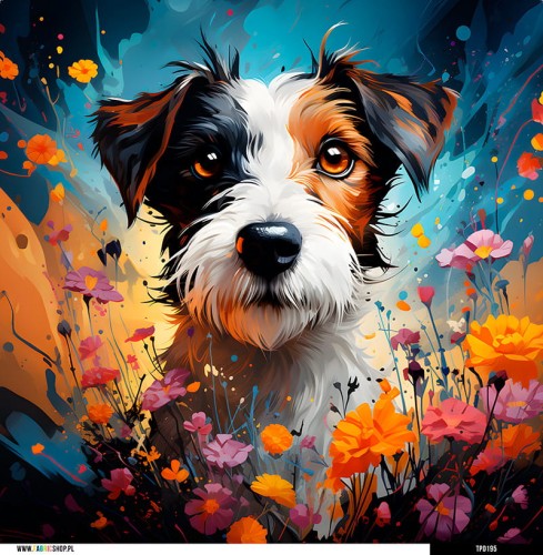 Panel welurowy - poduszka 48x48 - Jack Russell terrier 02