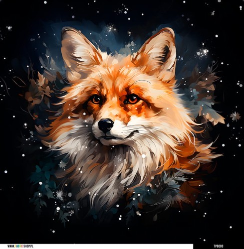 Panel welurowy - poduszka 48x48 - Zimowy lis 01