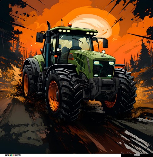 Panel welurowy - poduszka 48x48 - Traktor 1