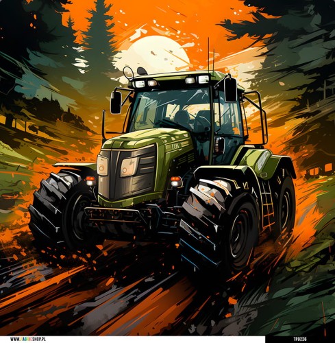 Panel welurowy - poduszka 48x48 - Traktor 2