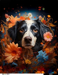 Panel wodoodporny 40x50 - Border collie - czarno-biały