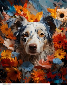 Panel wodoodporny 40x50 - Border collie - jasny
