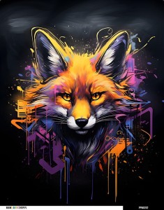 Panel wodoodporny 40x50 - lis w stylu graffiti