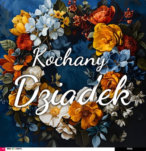 Panel welurowy - poduszka 48x48 - kochany dziadek wianek