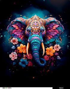 Panel wodoodporny 40x50 - indyjski słoń szczęścia 2
