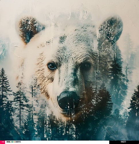 Panel welurowy - poduszka 48x48 - niedźwiedź